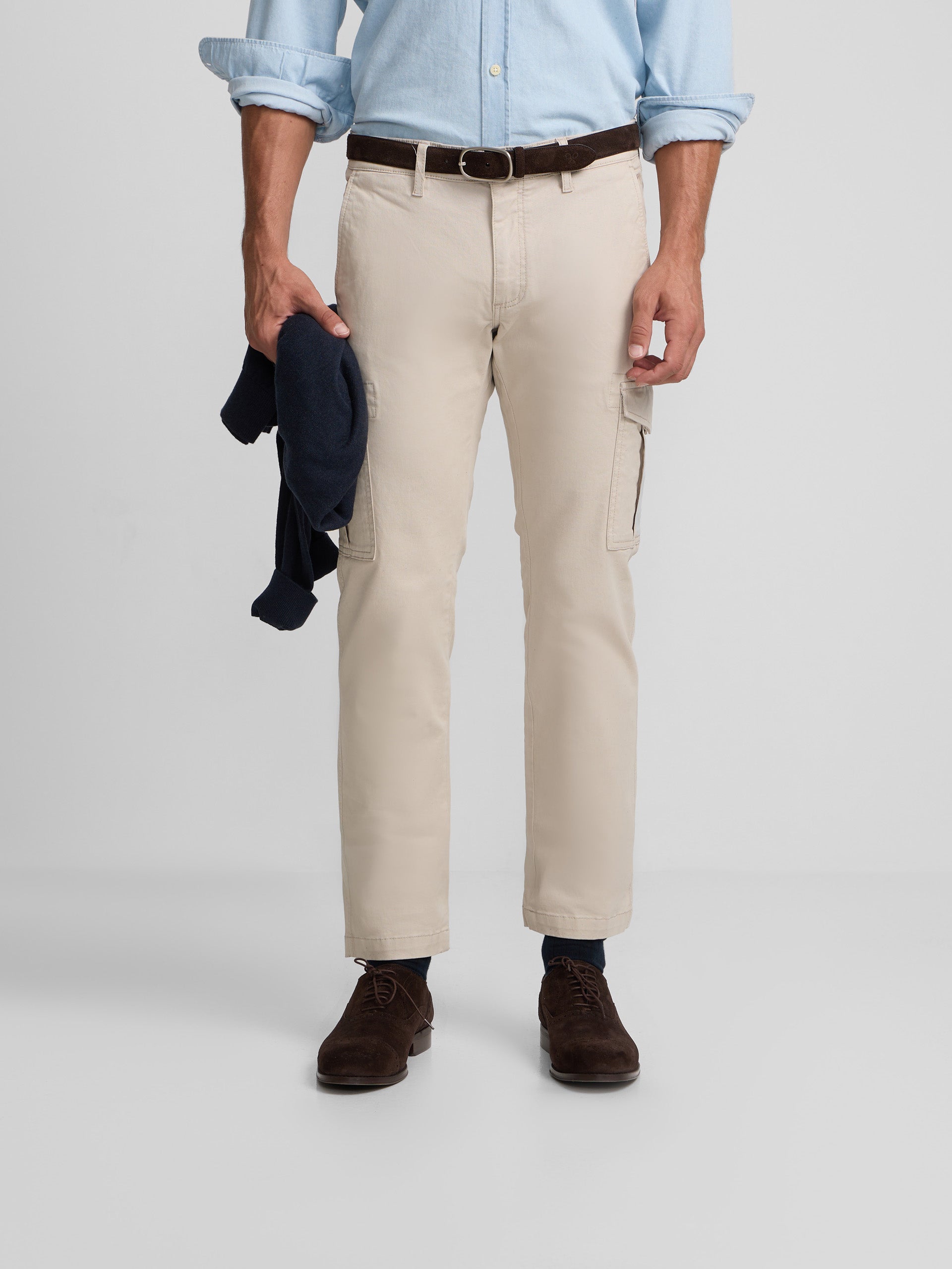 Medium stone cargo sport trousers