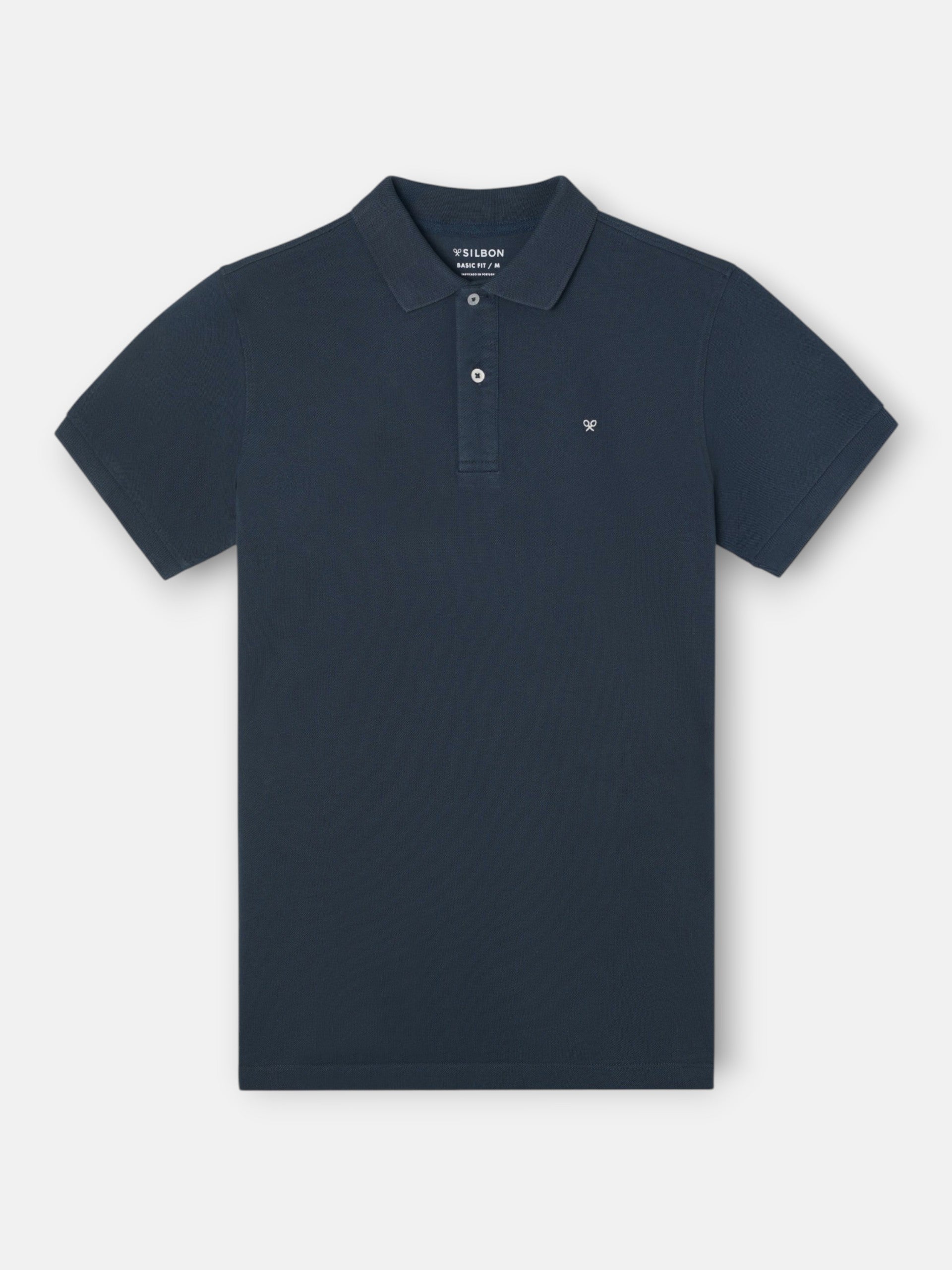 Polo de manga curta índigo