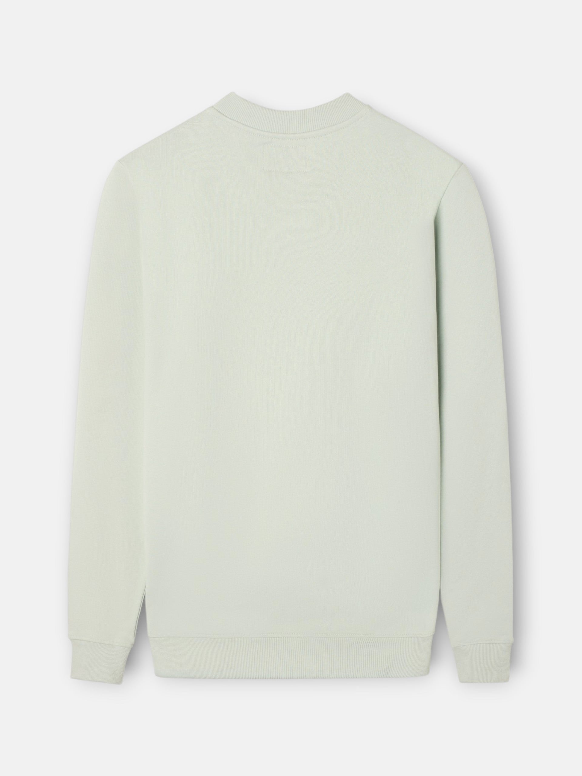 Sudadera lisa minilogo rizo verde claro