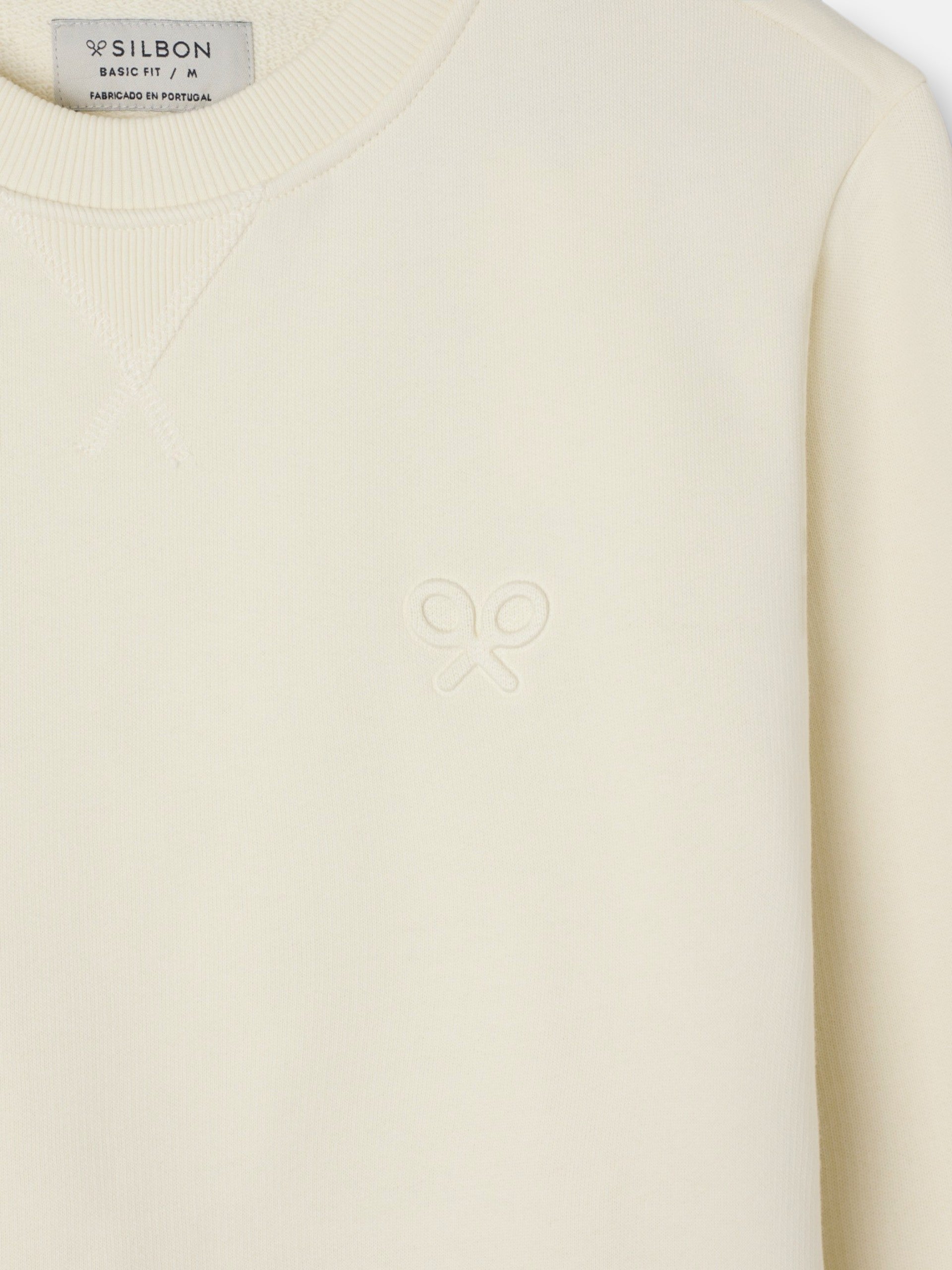 Sudadera raqueta relieve crema