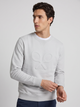Sweatshirt clássica com logótipo em relevo cinzento claro