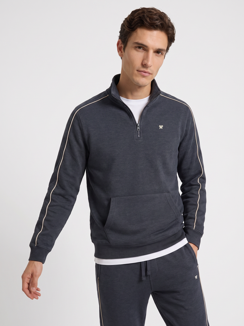Sweat-shirt de survêtement à demi-fermeture éclair sb gris