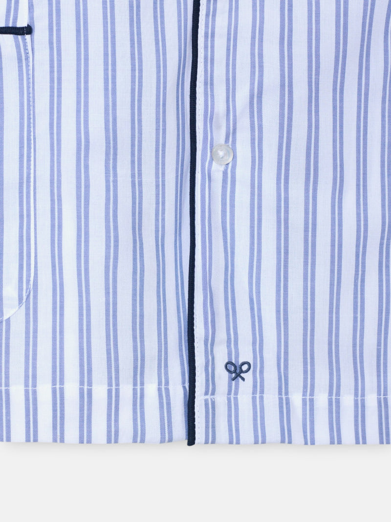 Pijama camisero rayas azul
