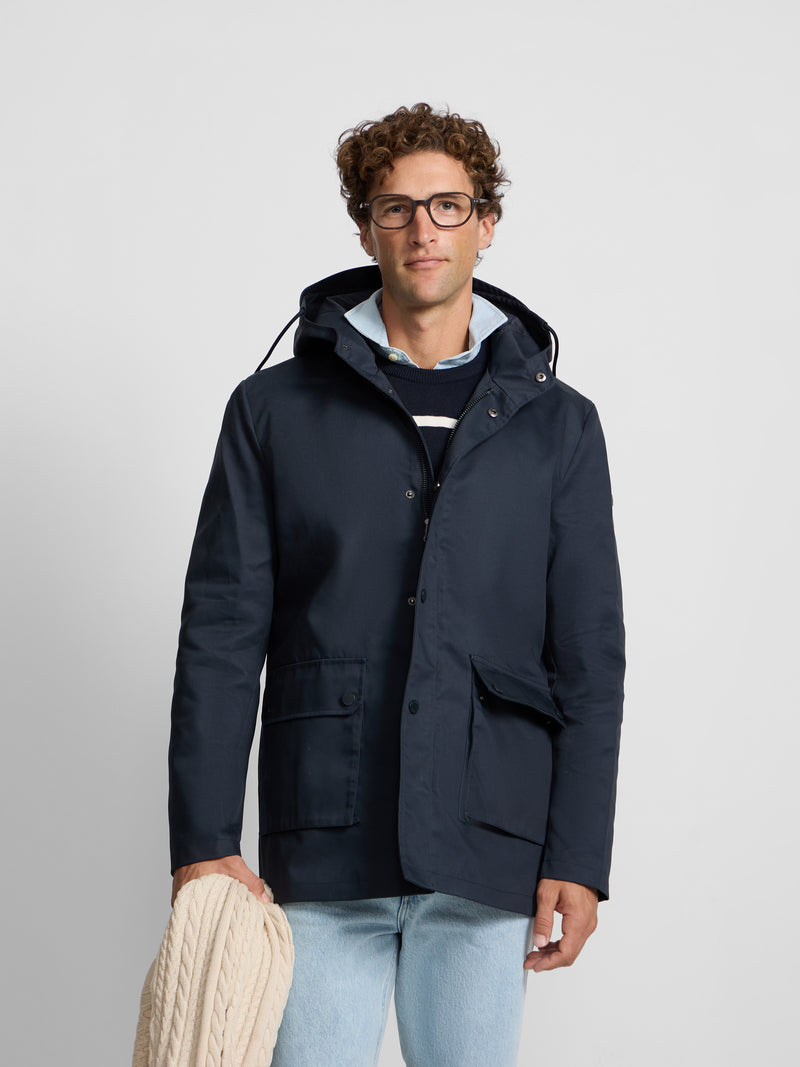 Parka à poches bleu marine