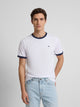 Camiseta ribs contraste rizo blanca