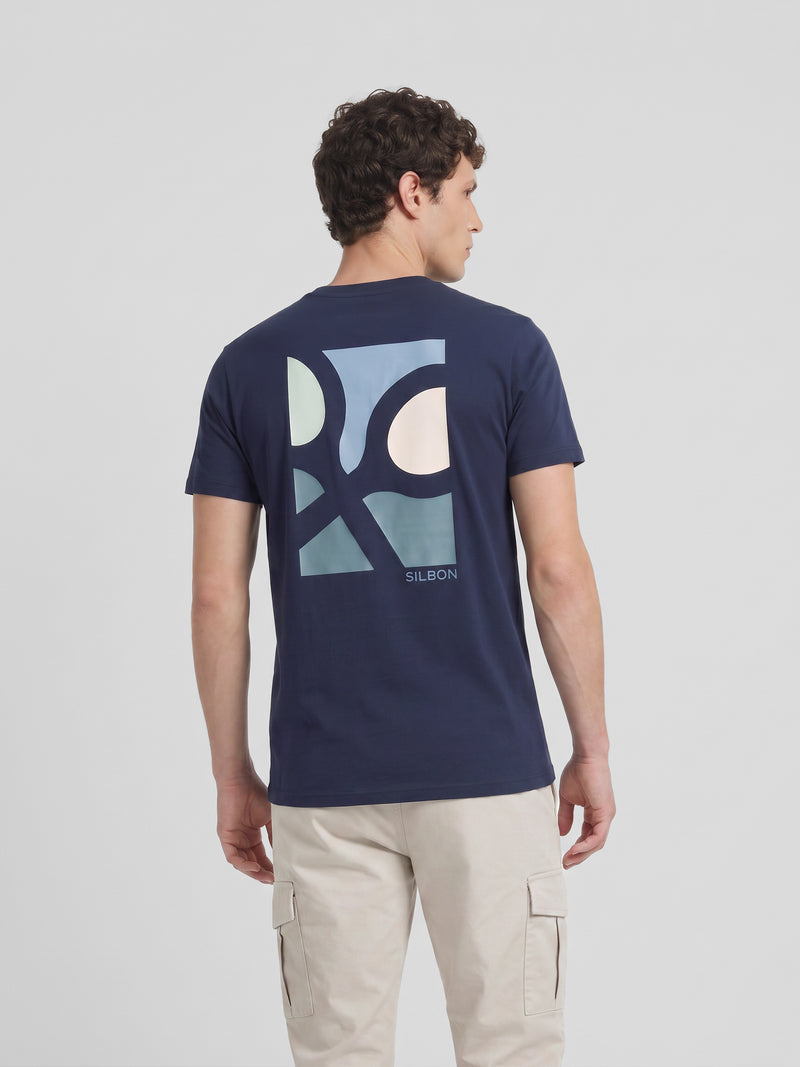 T-shirt poster raquetes azul-marinho