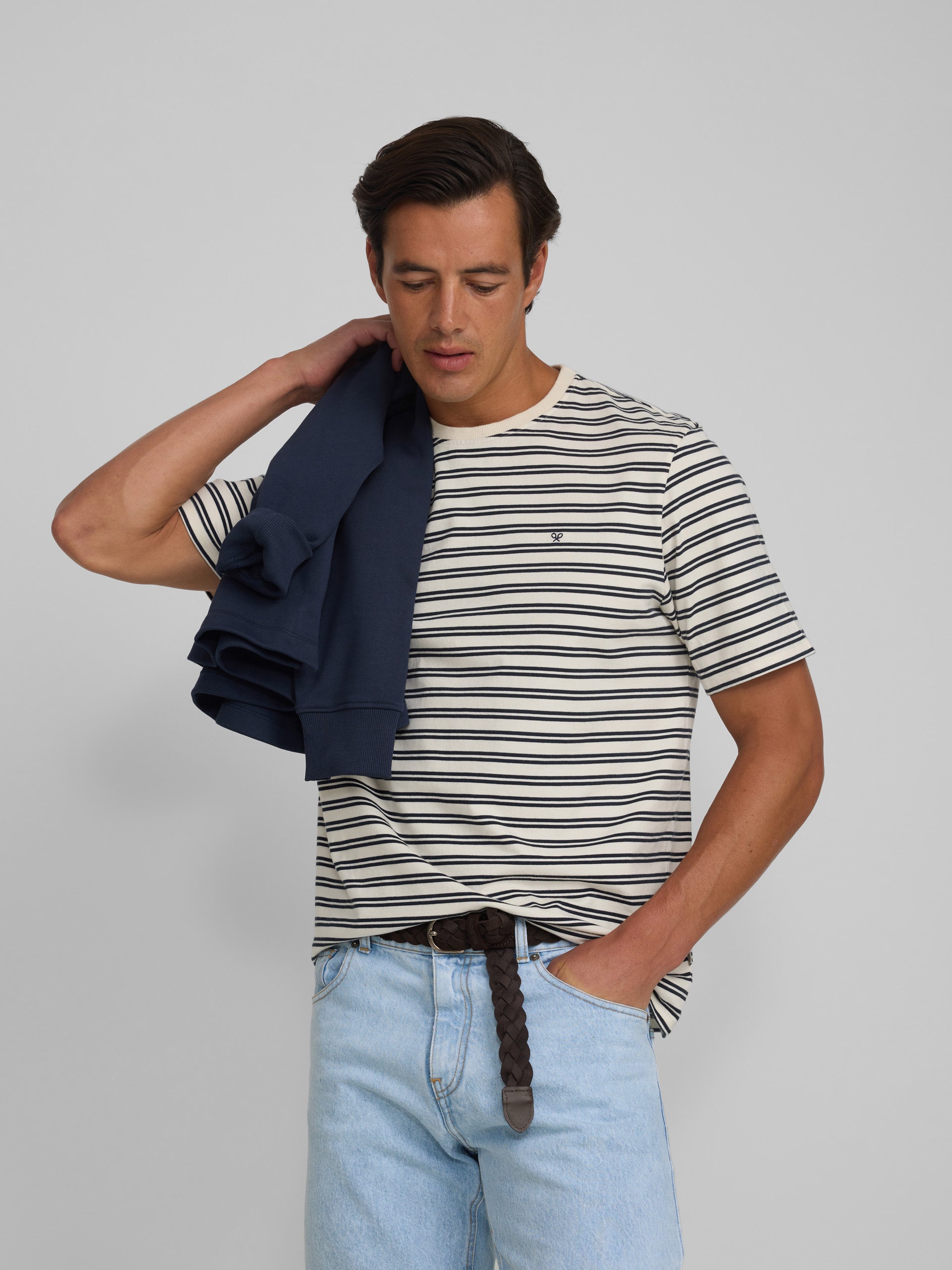 Camiseta cruise rayas finas azules