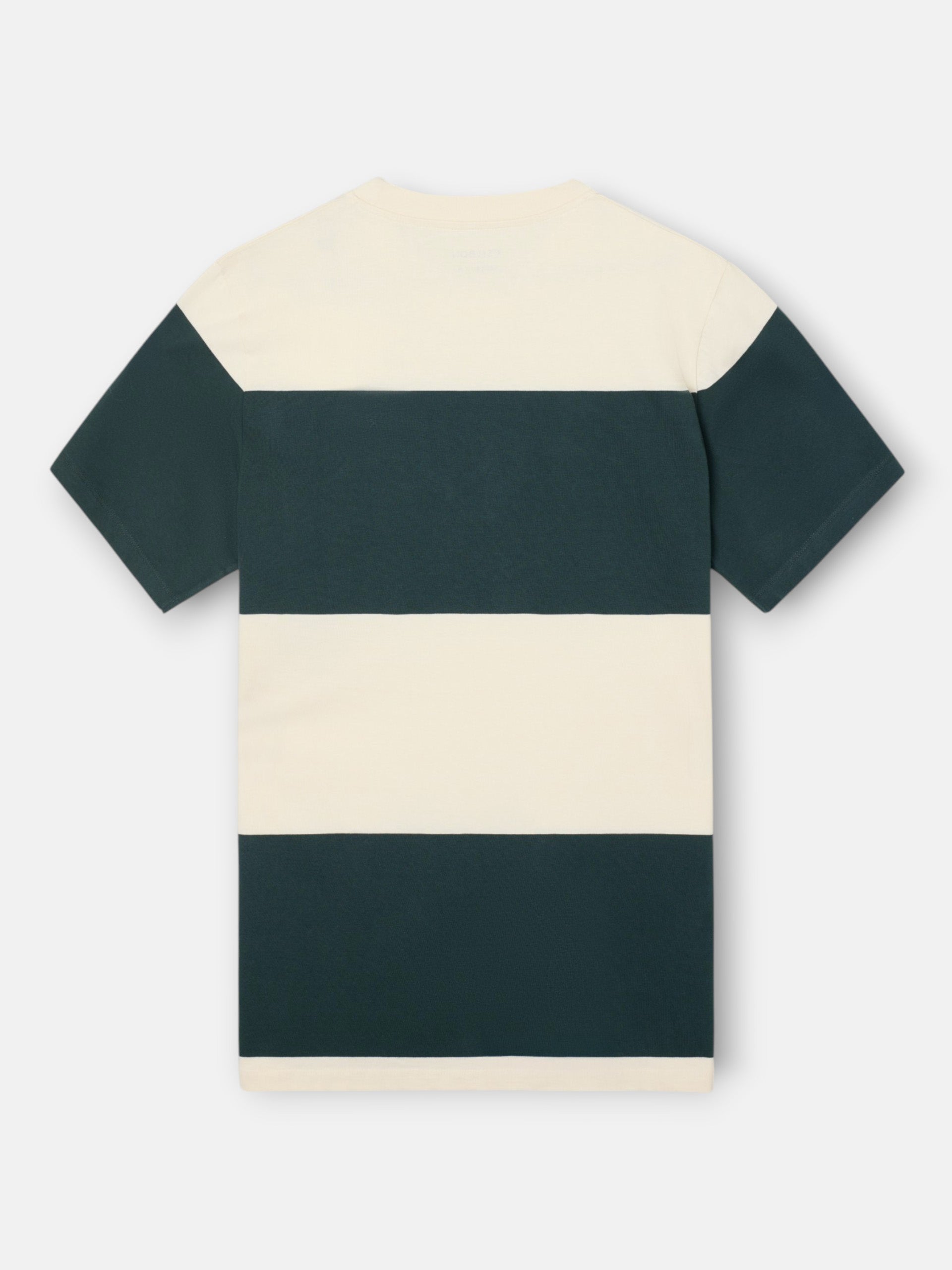 Camiseta raya ancha verde oscuro
