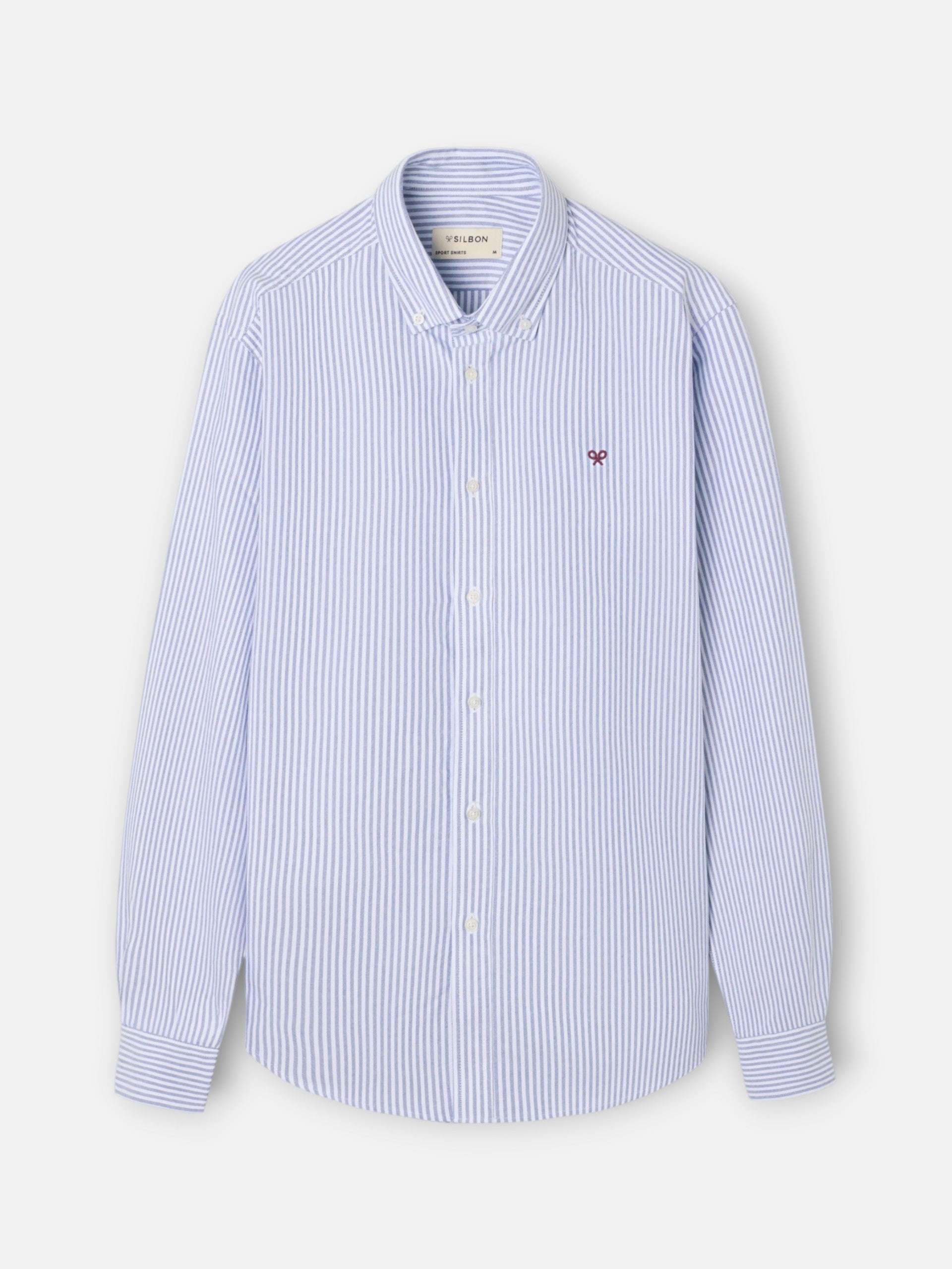 Chemise sport oxford à rayures moyennes bleu marine