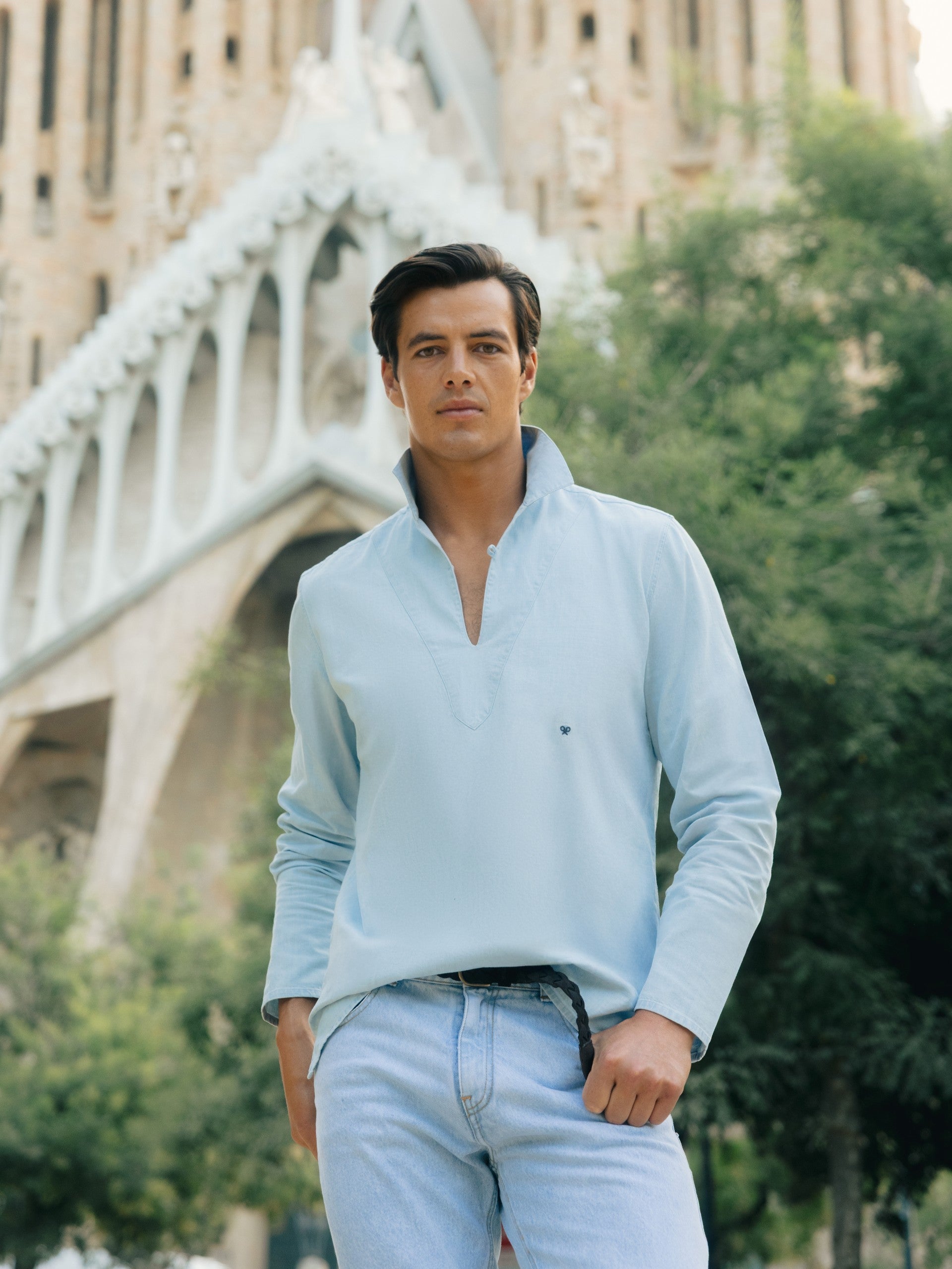 Polera sport cruise denim azul medio
