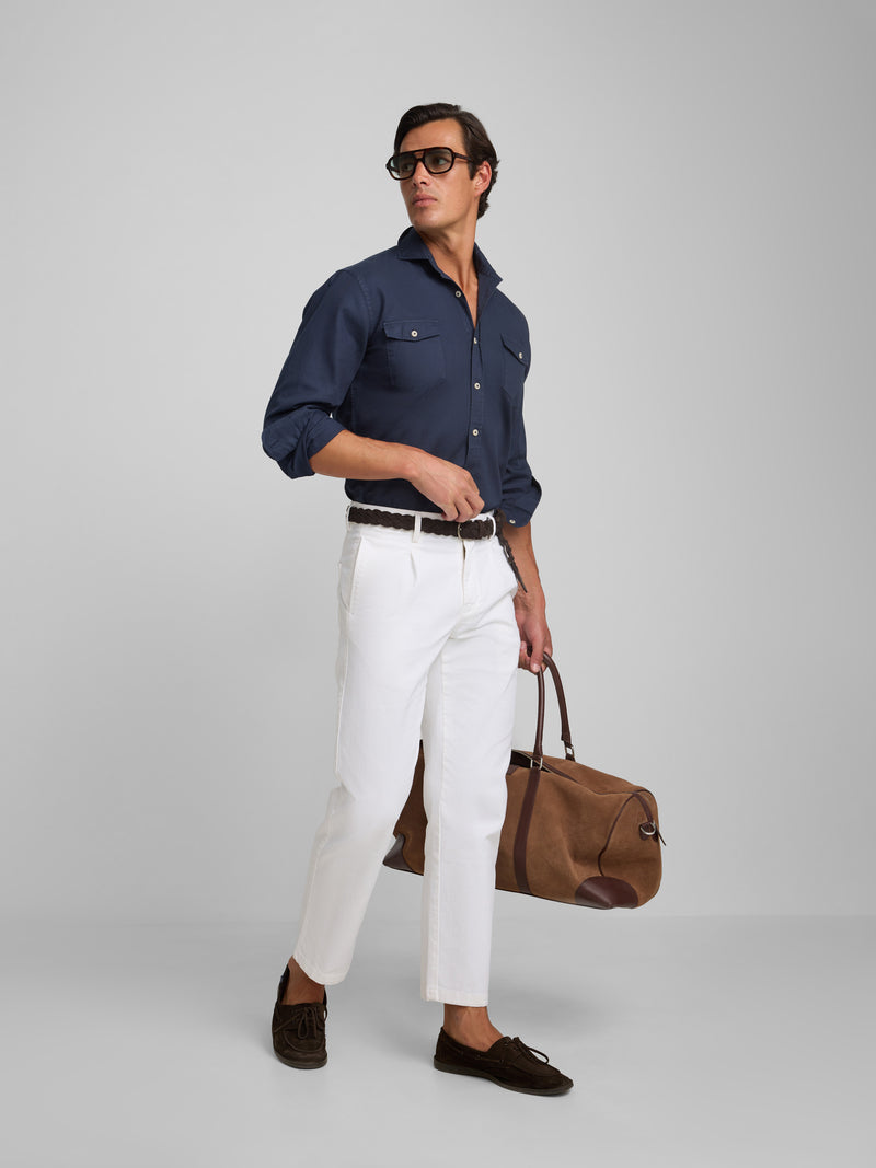 Navy blue cruise sport shirt with pockets