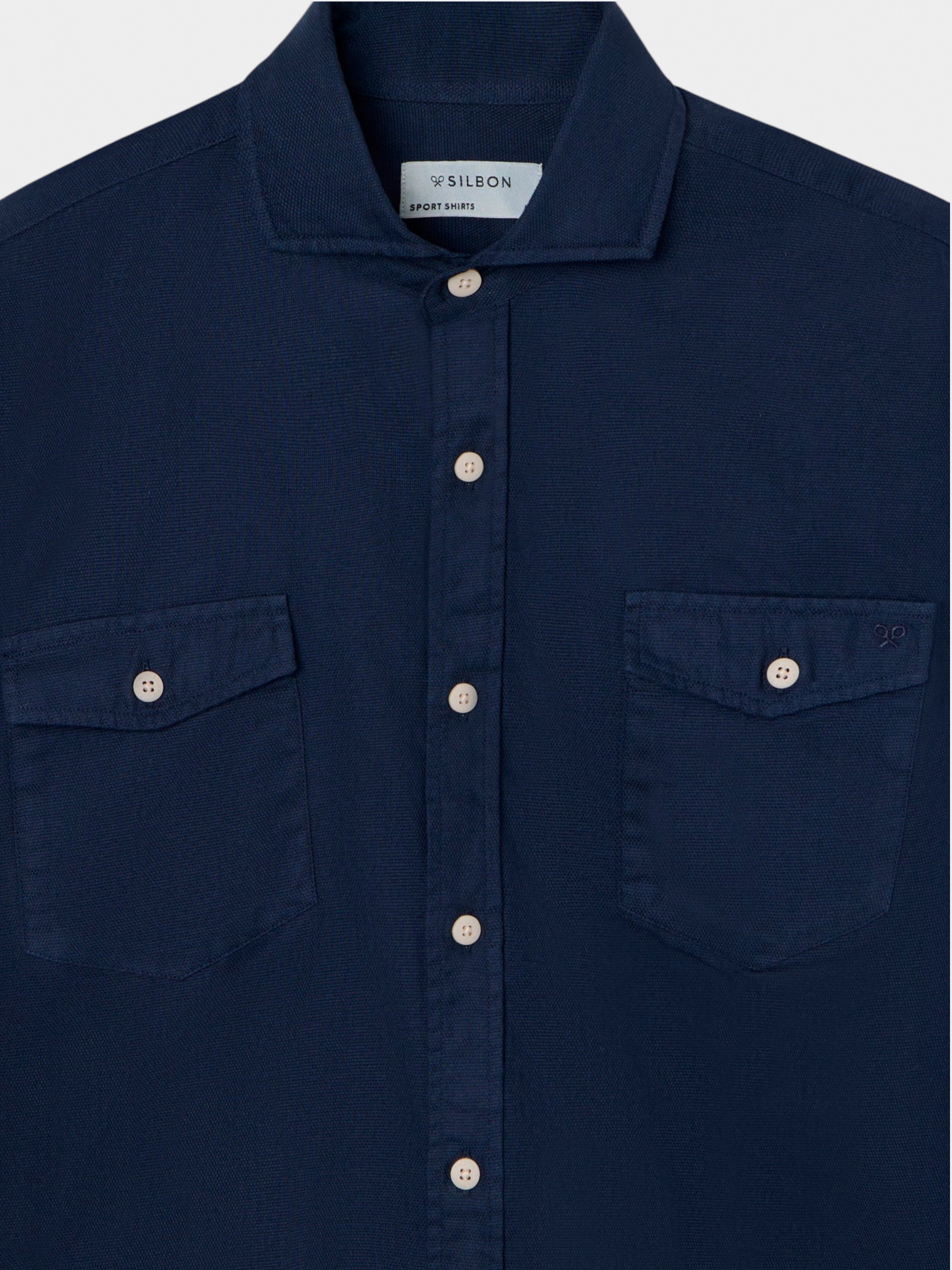 Navy blue cruise sport shirt with pockets