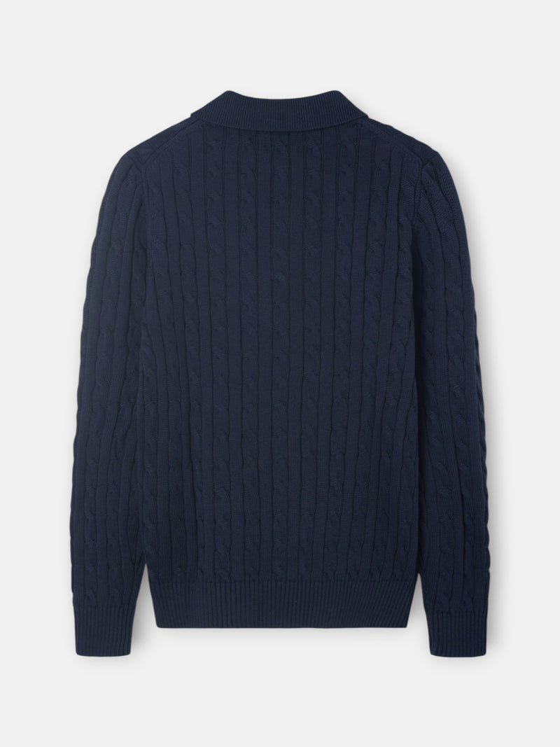 Jersey cuello polo ochos azul marino