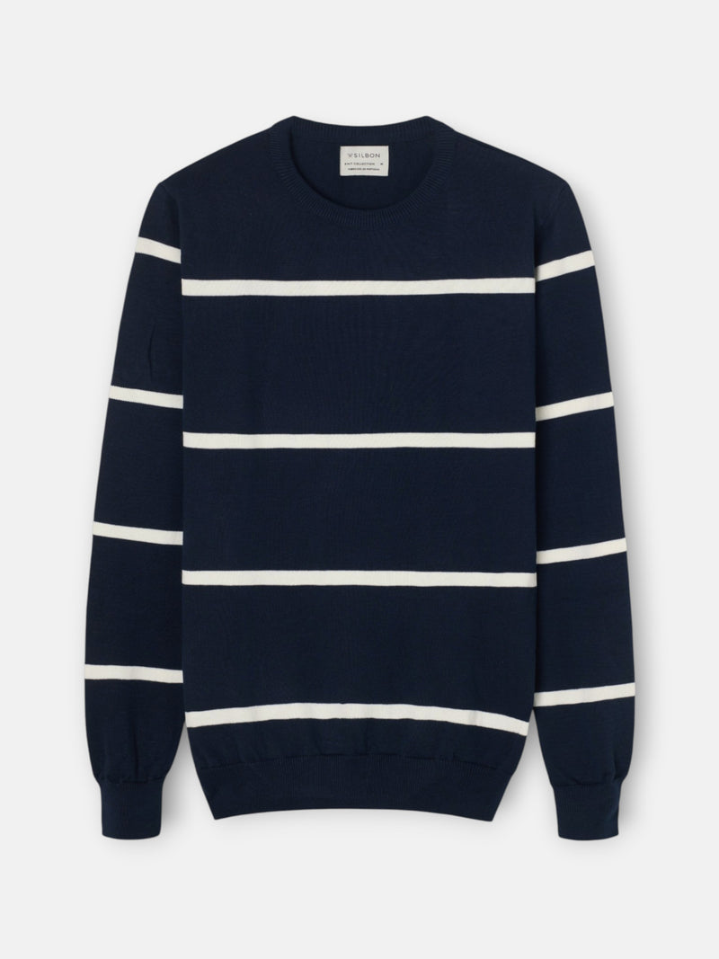 Navy blue striped sweater