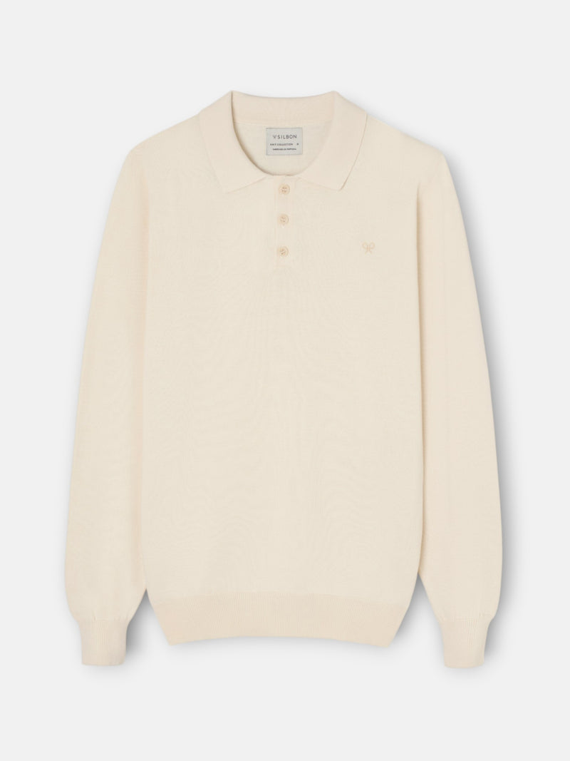 Stone polo neck sweater