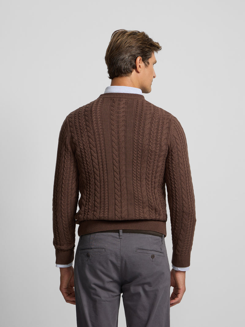 Pull torsadé marron