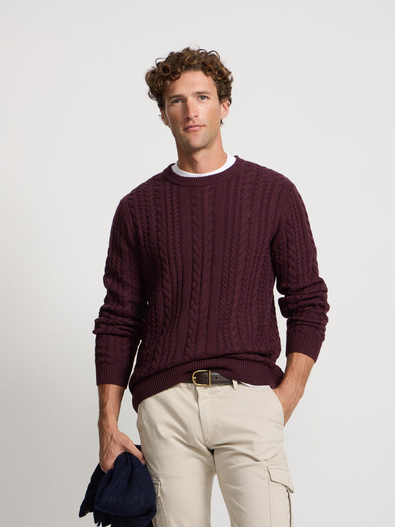 Camisola de malha bordeaux