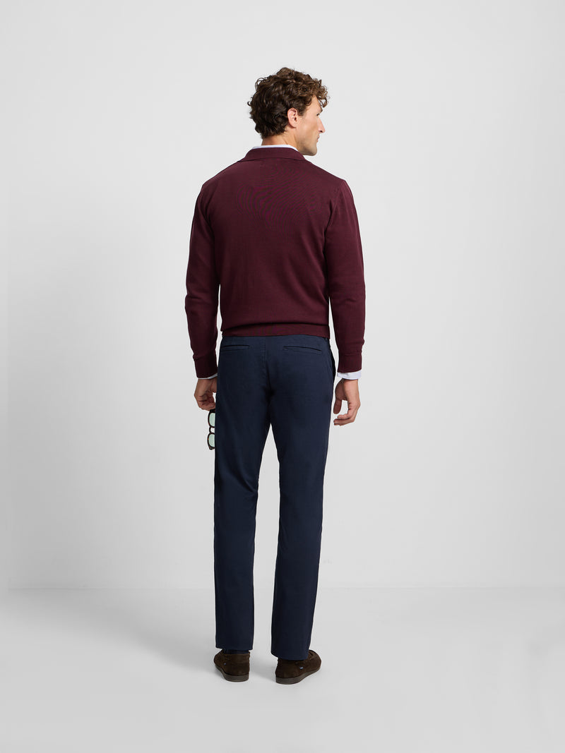 Pull col polo bordeaux