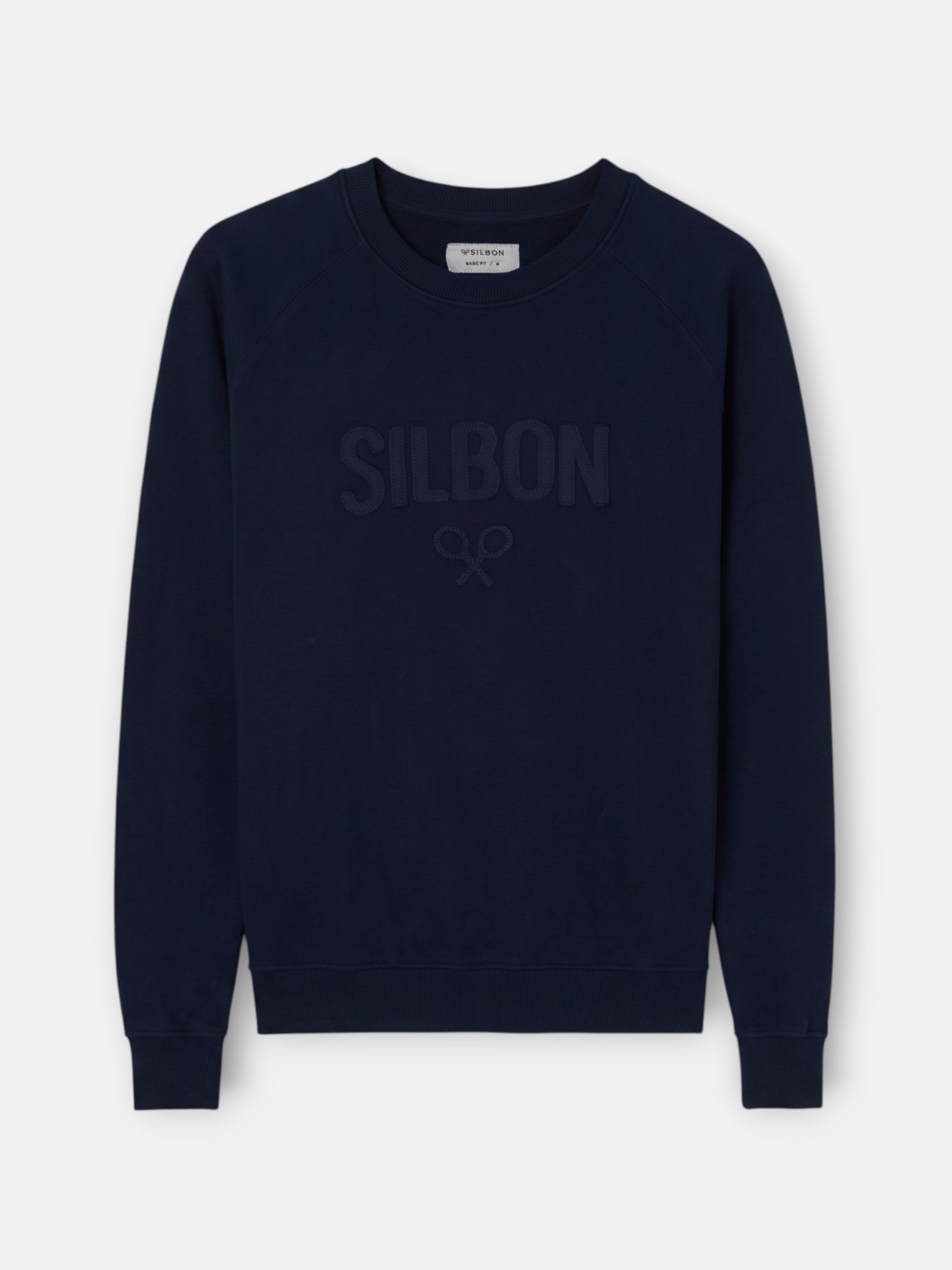 Sudadera ranglan silbon patch azul marino