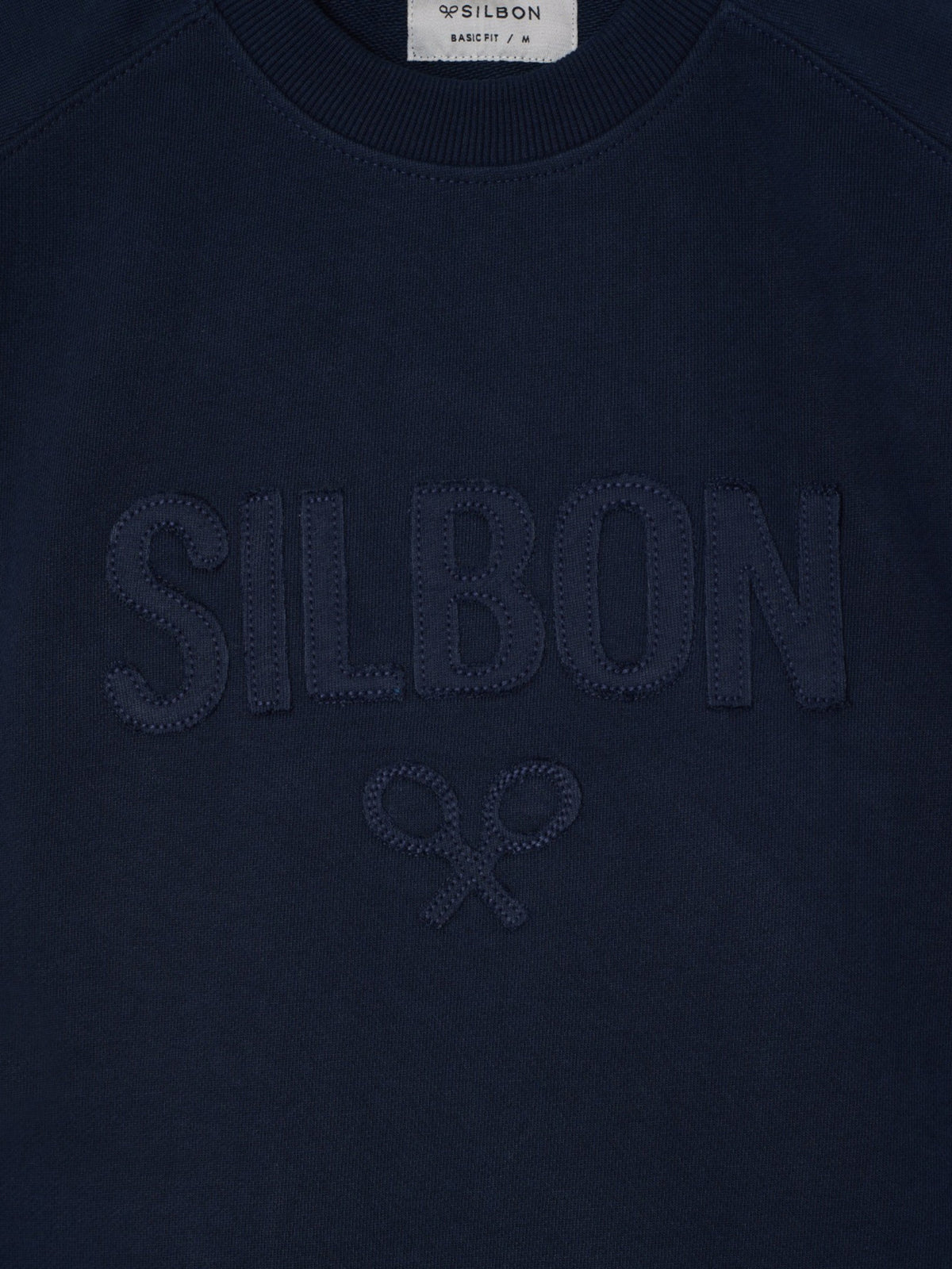 Sudadera ranglan silbon patch azul marino