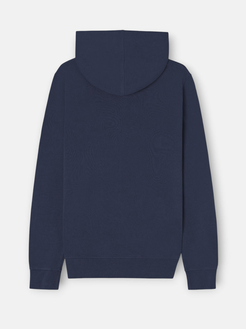 Sudadera cremallera garment dye azul marino