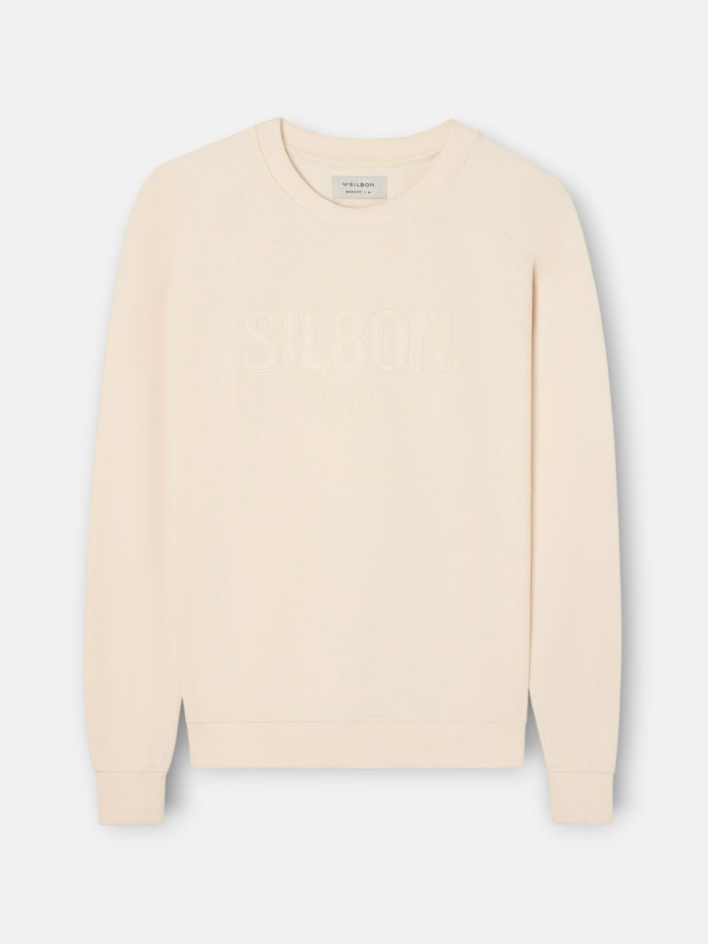 Sudadera ranglan silbon patch crema