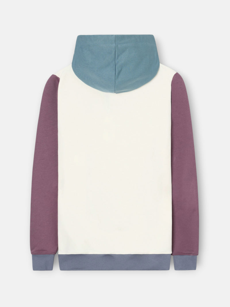 Sudadera capucha multicolor crema