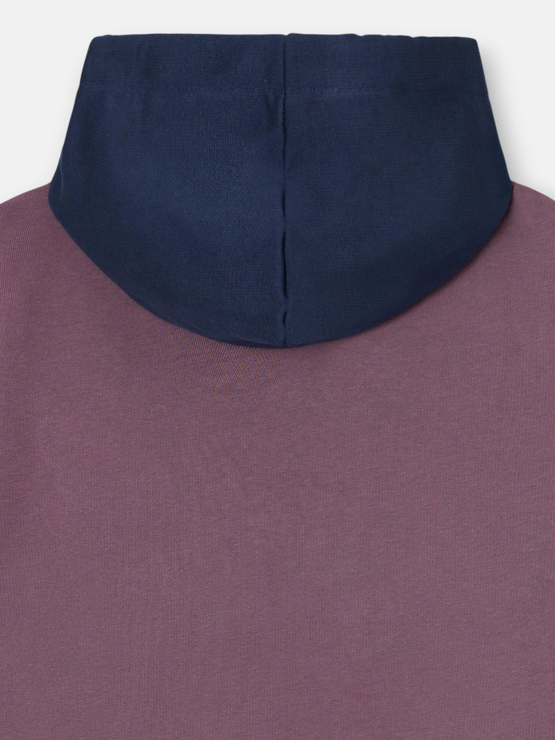 Sudadera capucha multicolor burdeos