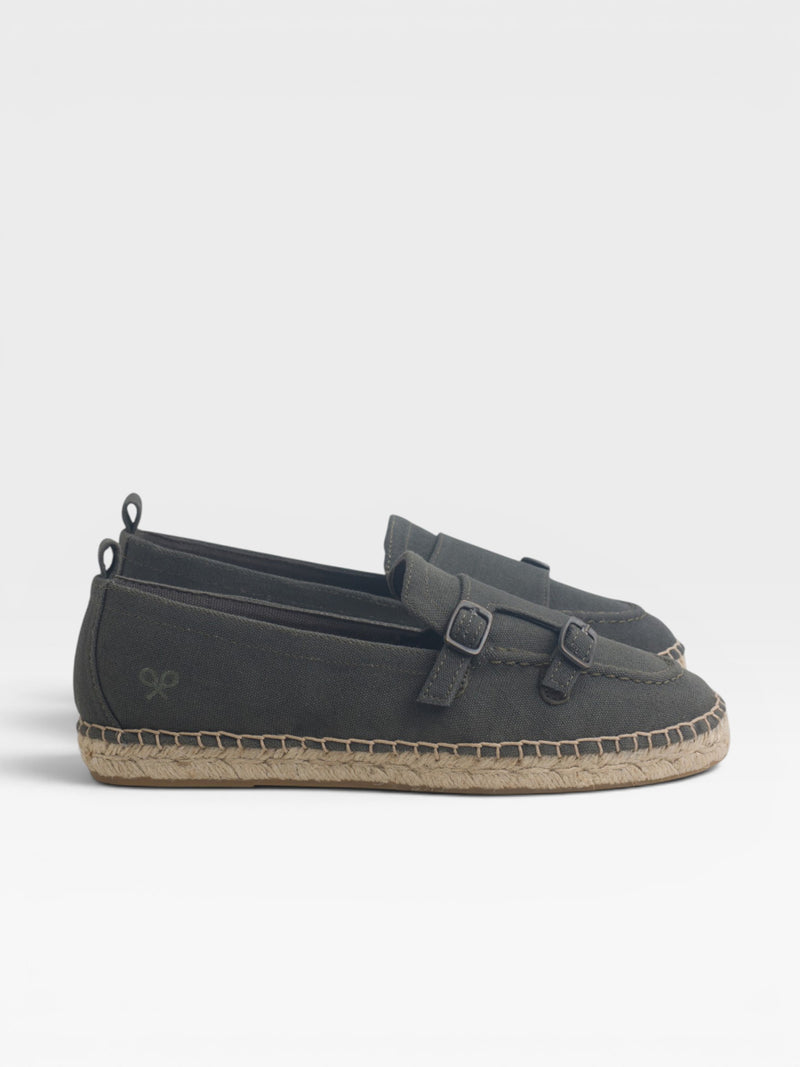 Green buckle espadrille