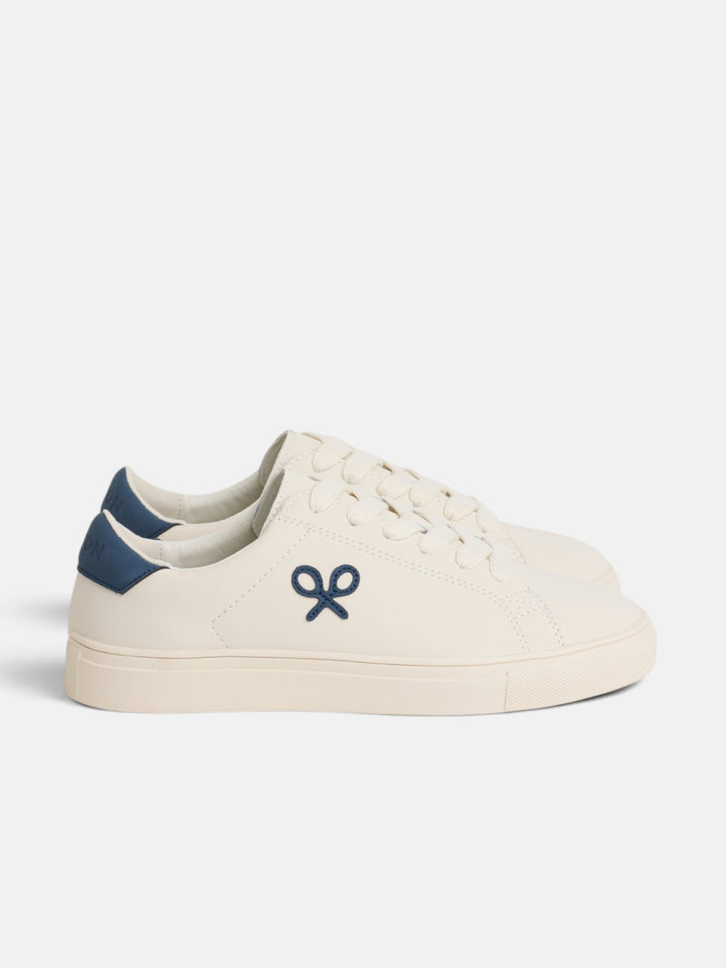 Zapatilla silbon clasica blanca azul marino