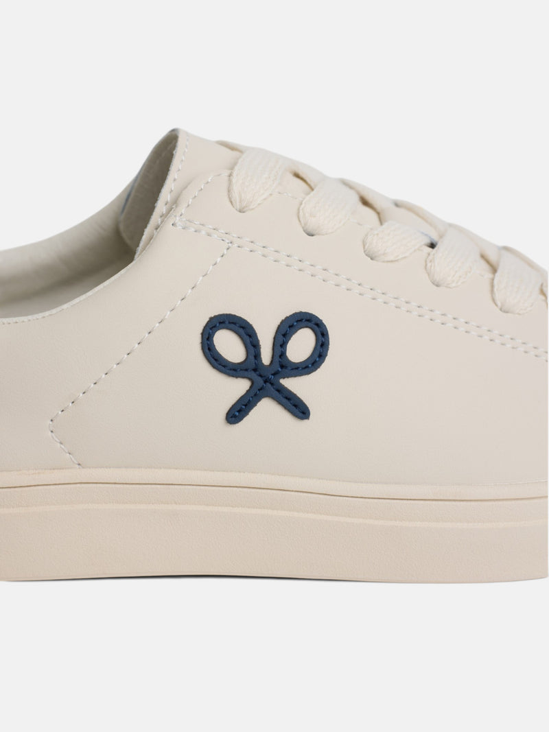Zapatilla silbon clasica blanca azul marino