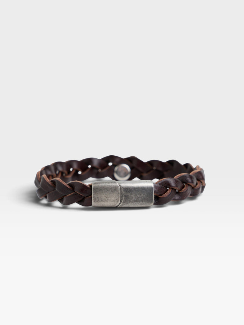 Pulsera piel trenzada raqueta