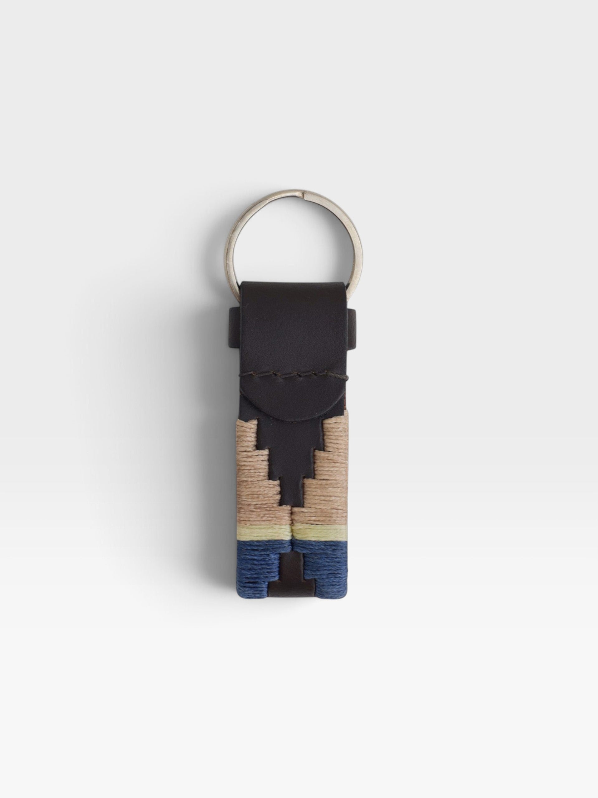 Argentinian multicolor navy blue leather keychain