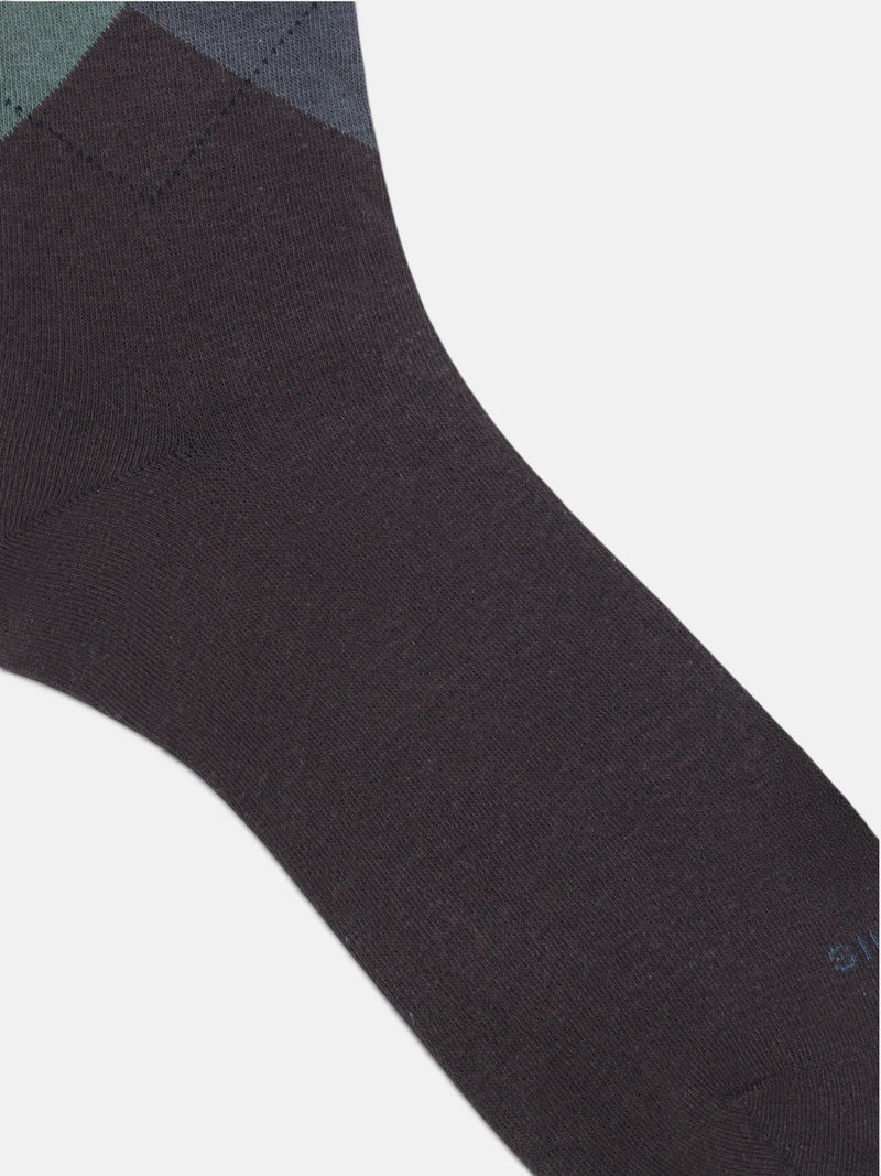 Calcetin rombos colores marron