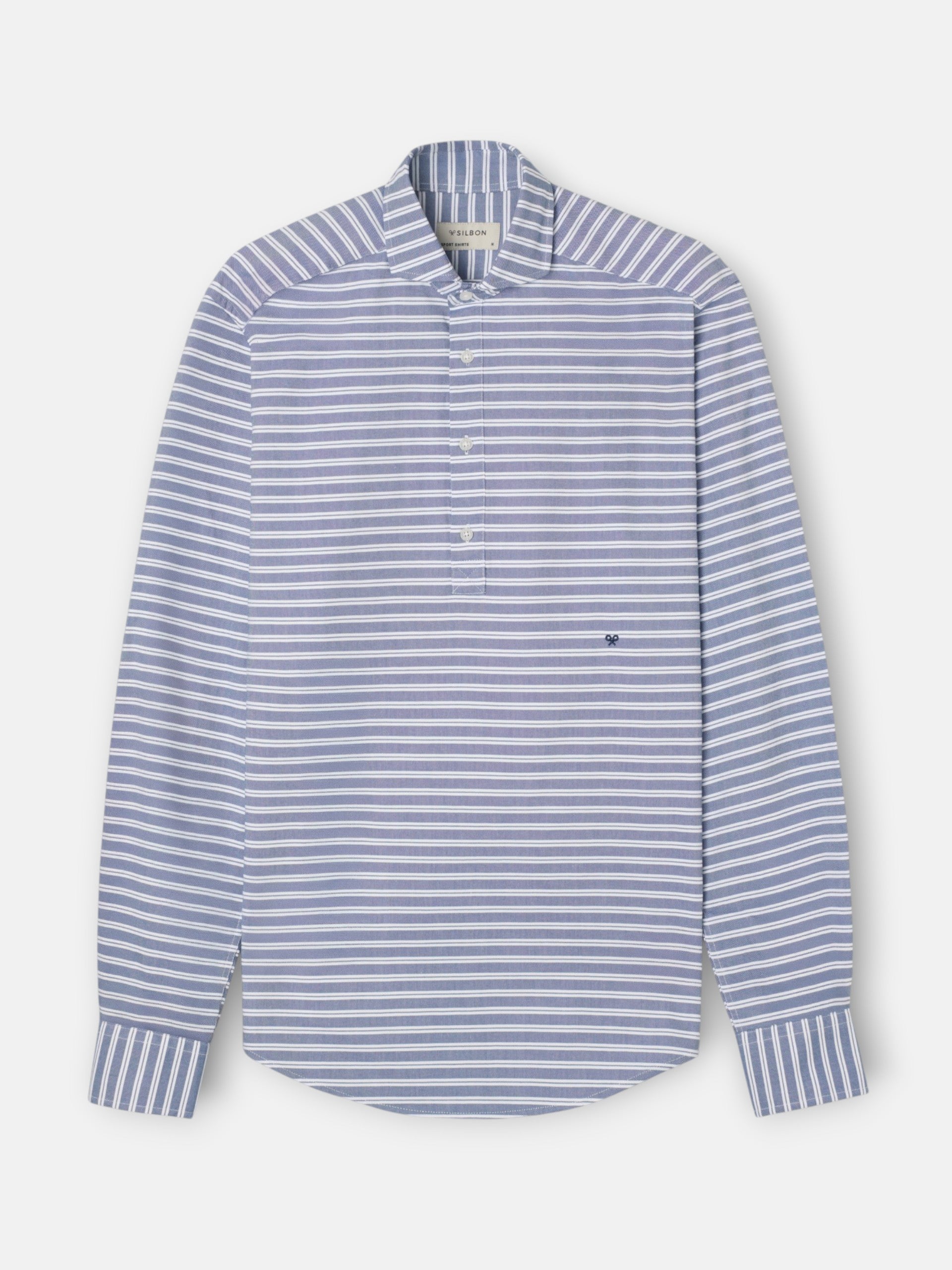 Polera oxford raya horizontal navy