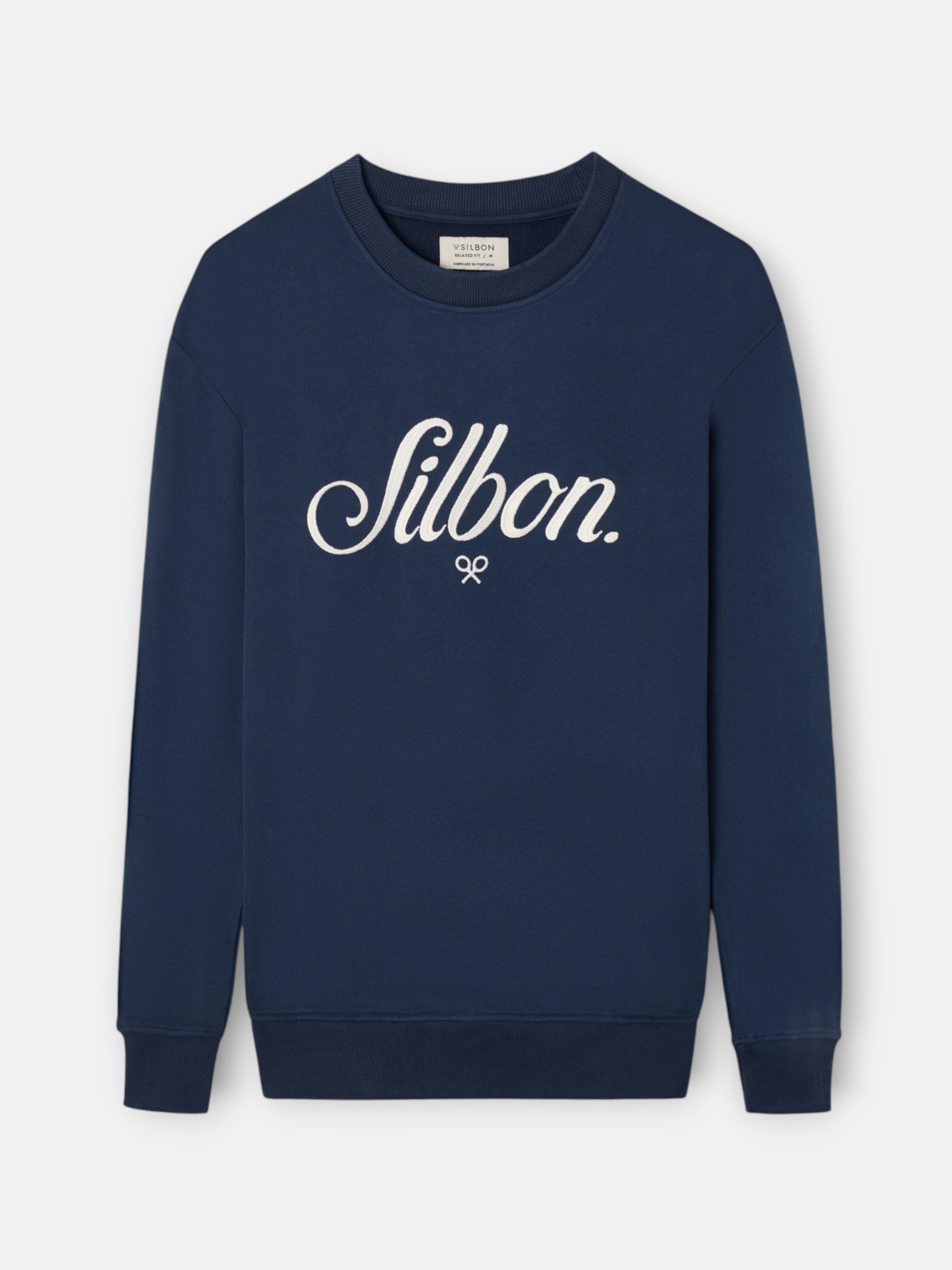 Sweat-shirt coupe décontractée Silbon brodé bleu marine