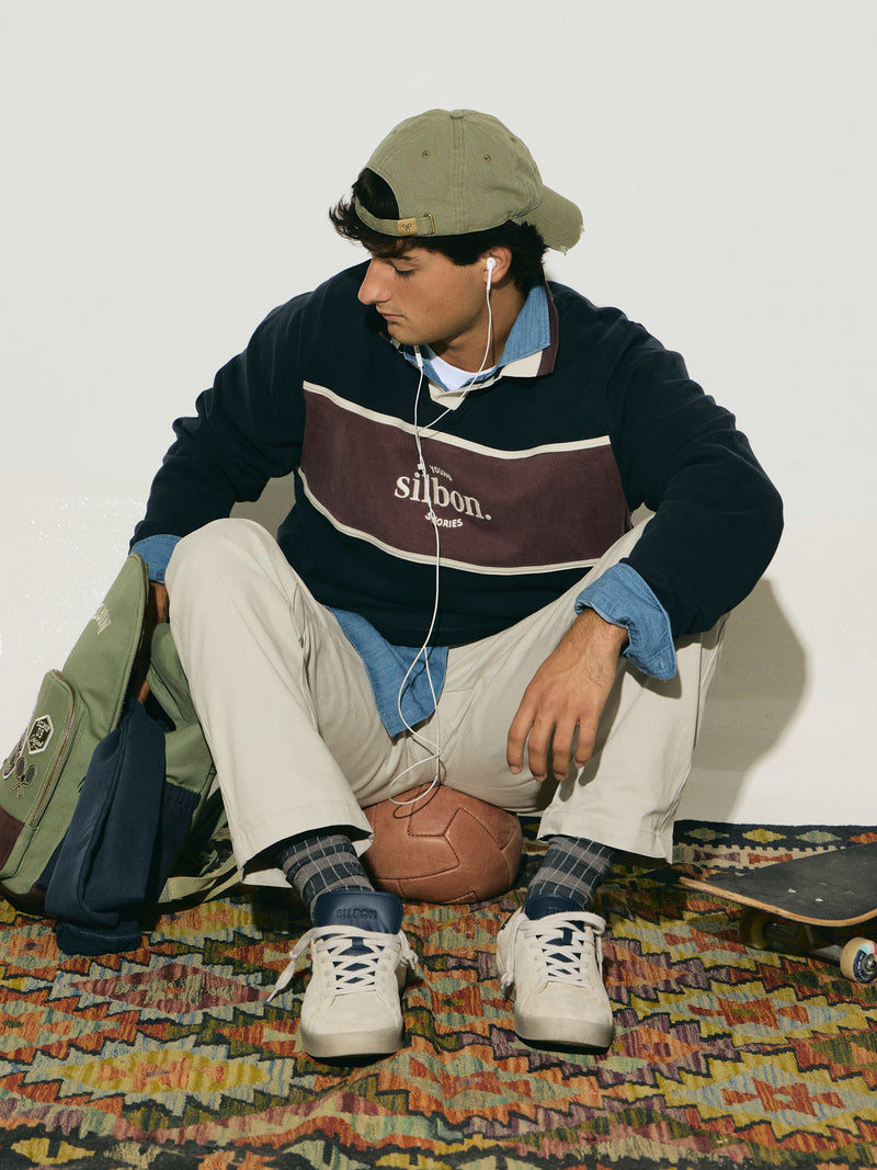 Sweatshirt polo young stories azul-marinho