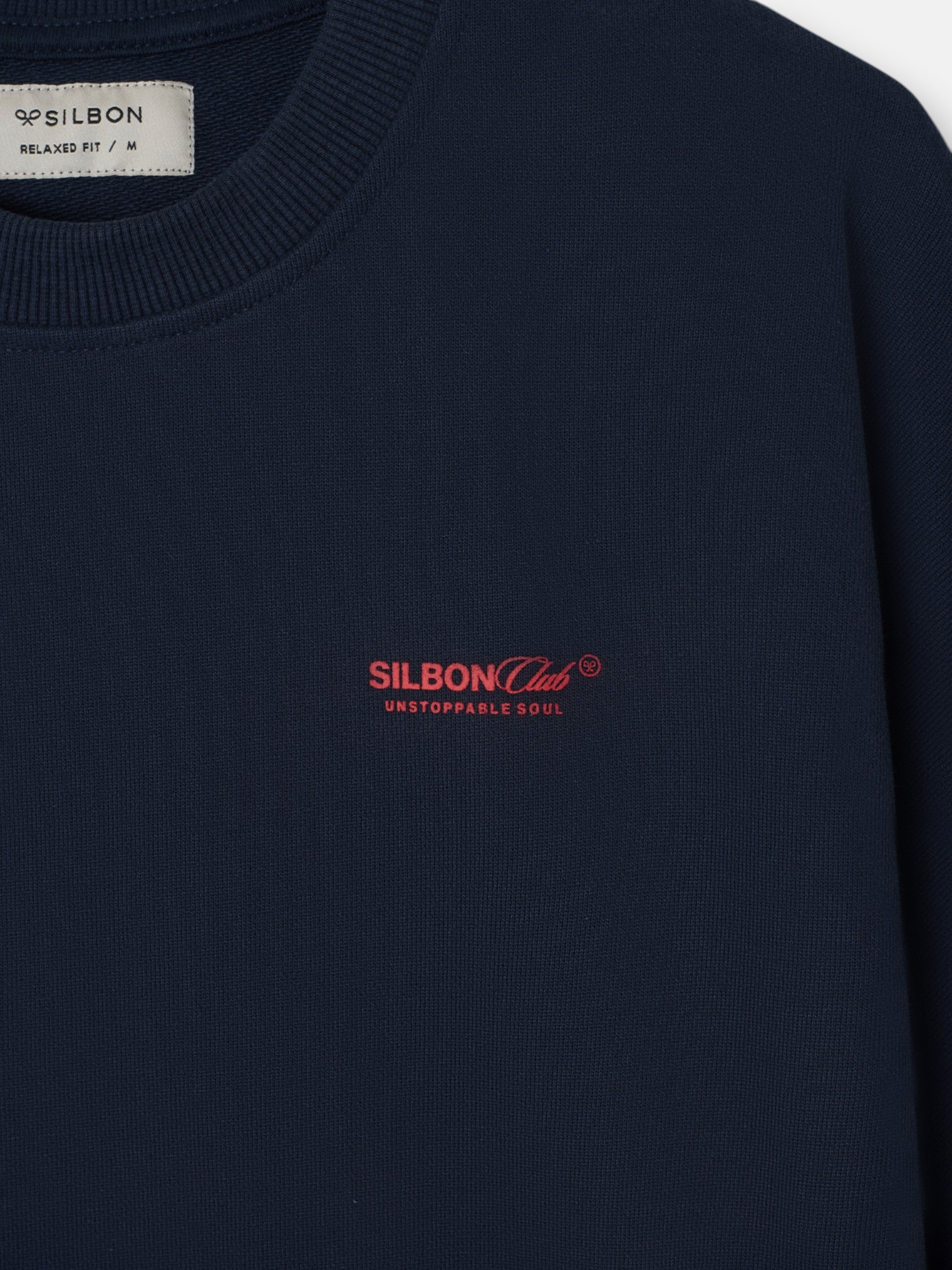 Sudadera relaxed fit silbon club azul marino