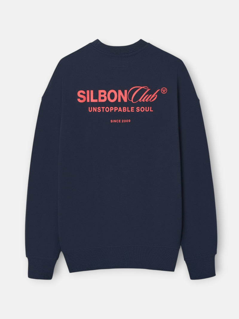 Sudadera relaxed fit silbon club azul marino