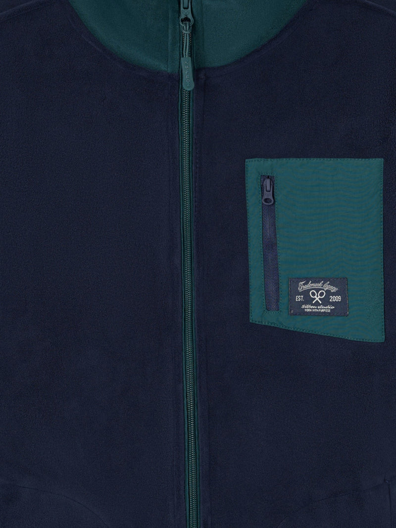 Two-tone navy blue fleece
