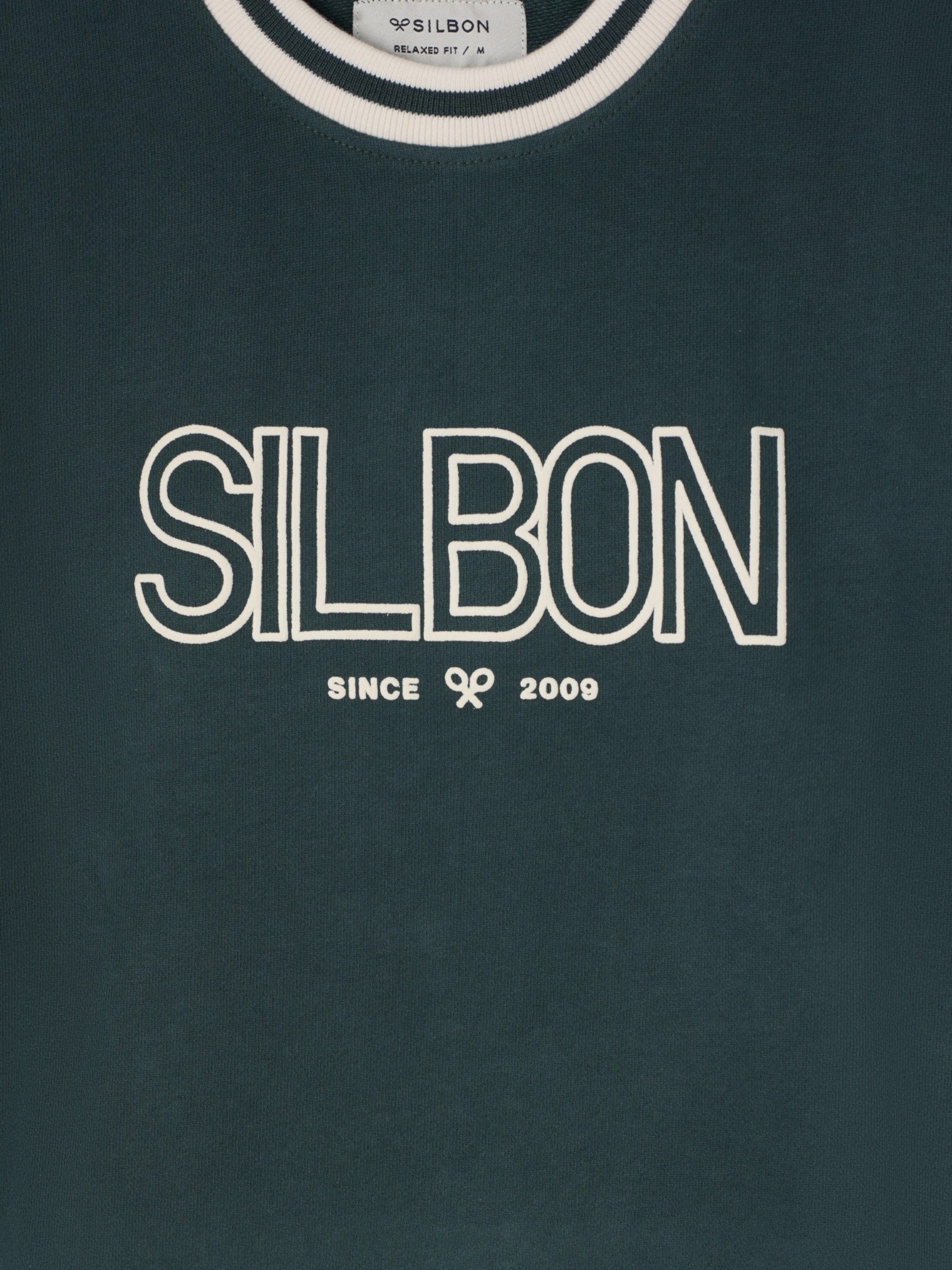 Sudadera relaxed fit retro verde oscuro