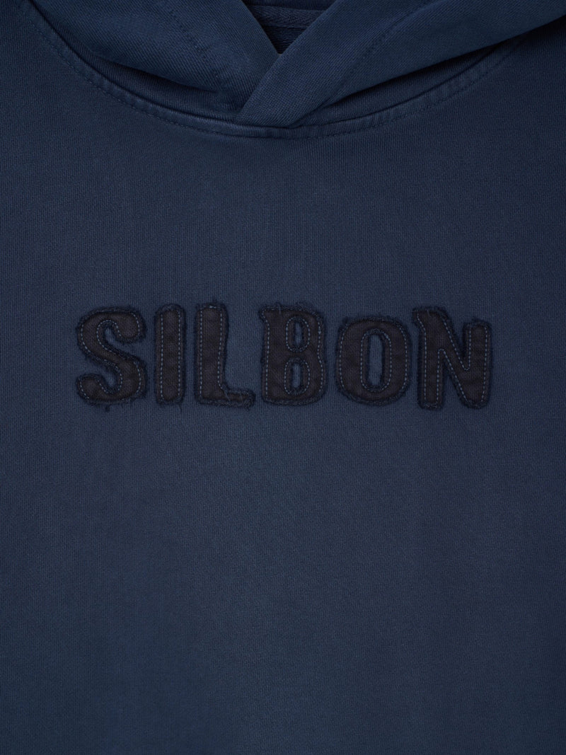 Sweat à capuche avec écusson bleu
