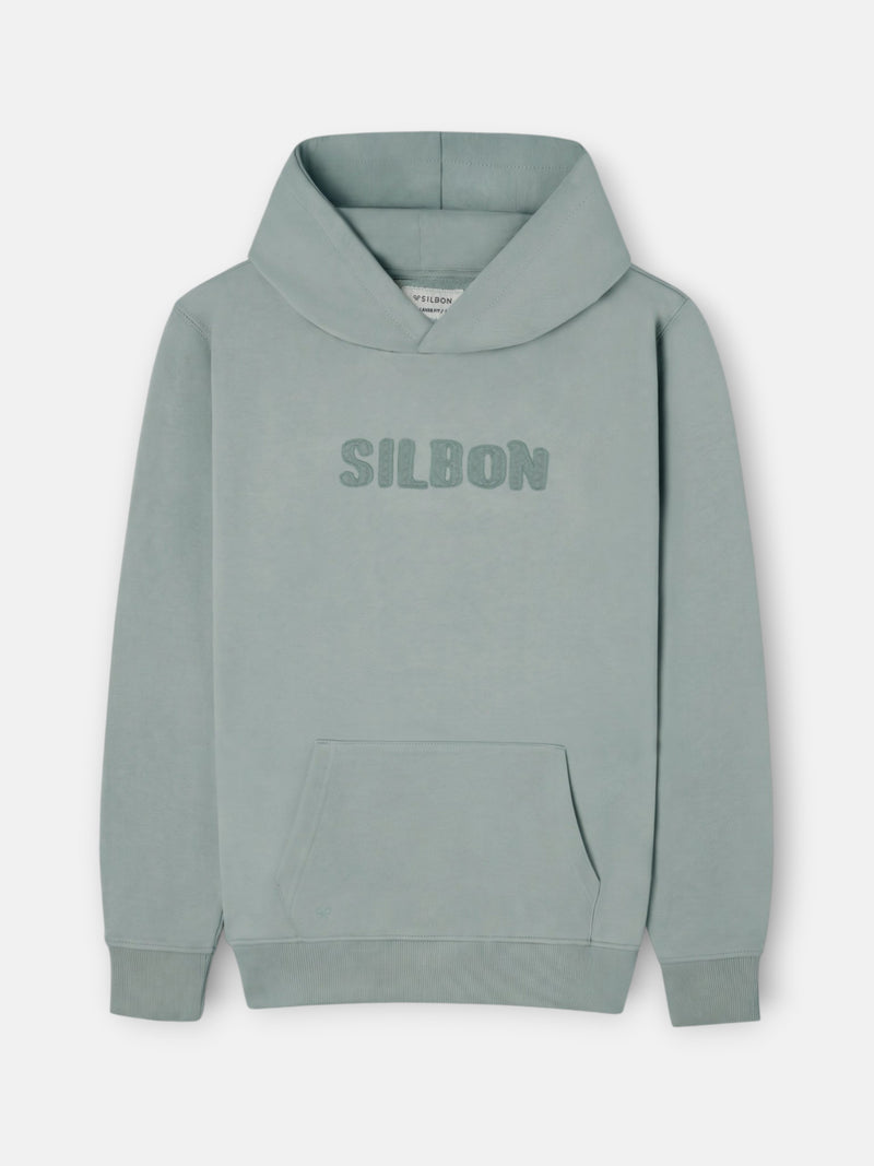 Sweat à capuche avec patch, ton vert clair
