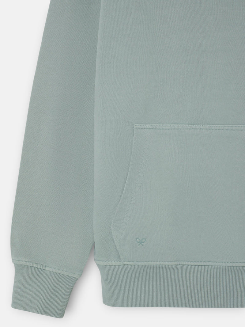 Sweat à capuche avec patch, ton vert clair