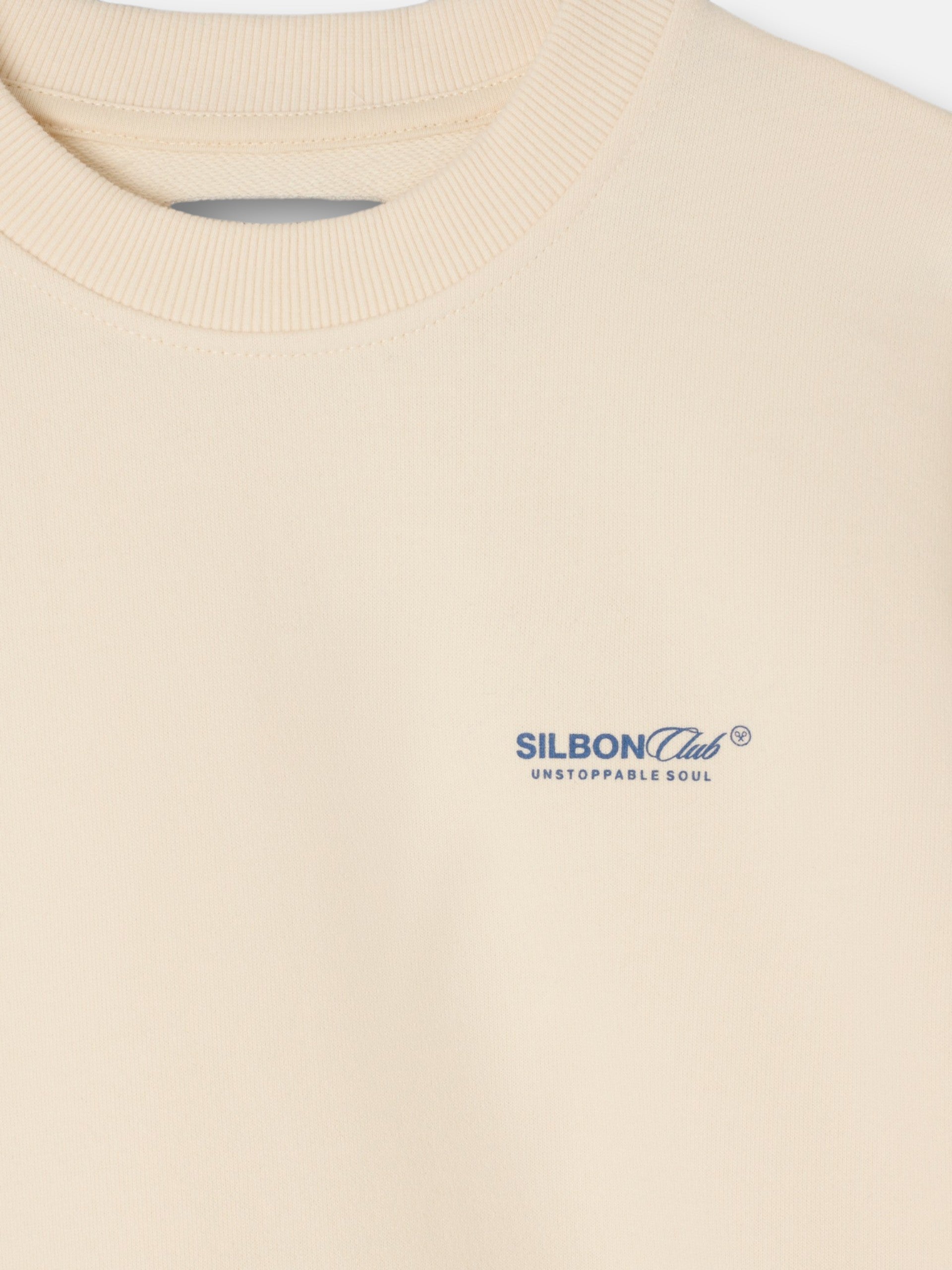 Sudadera relaxed fit silbon club crema