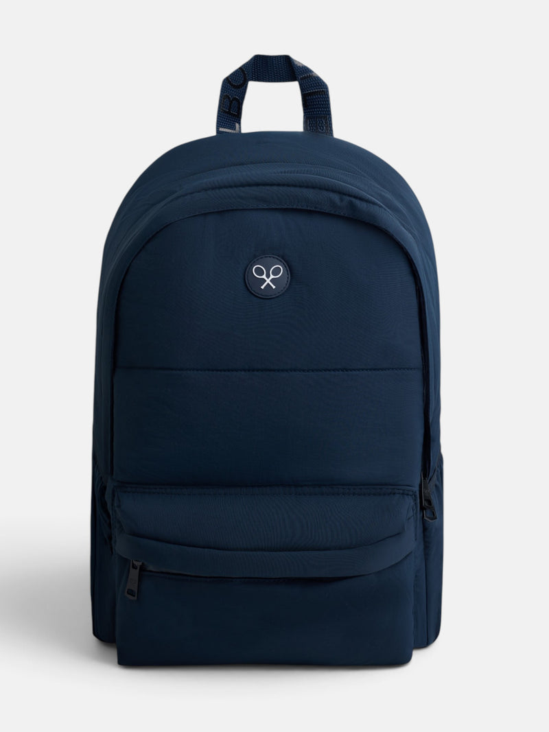 Navy blue padded backpack