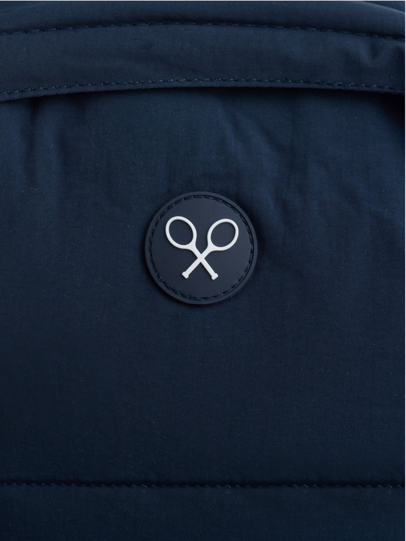 Navy blue padded backpack