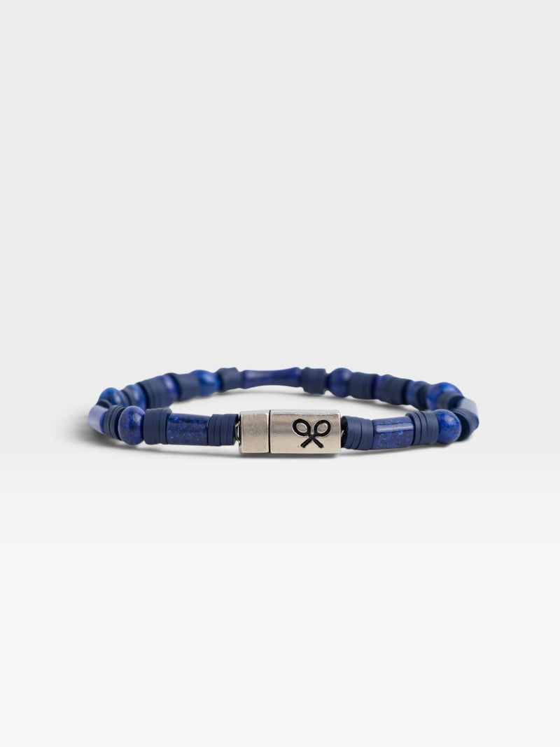 Pulsera cuentas abalorios azul marino