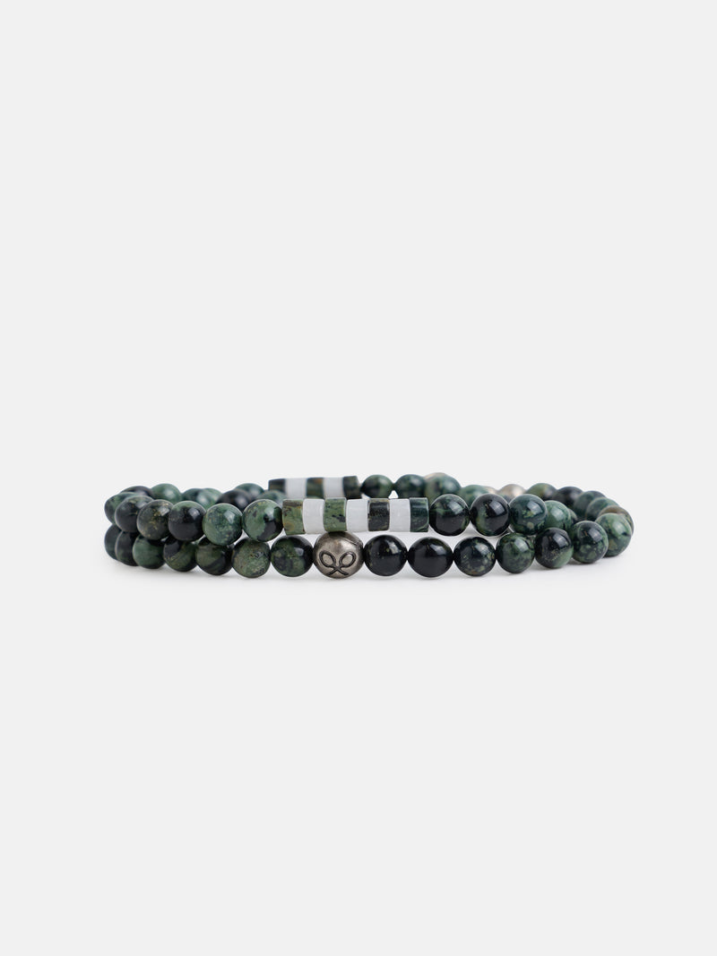 Pulsera doble piedras verde