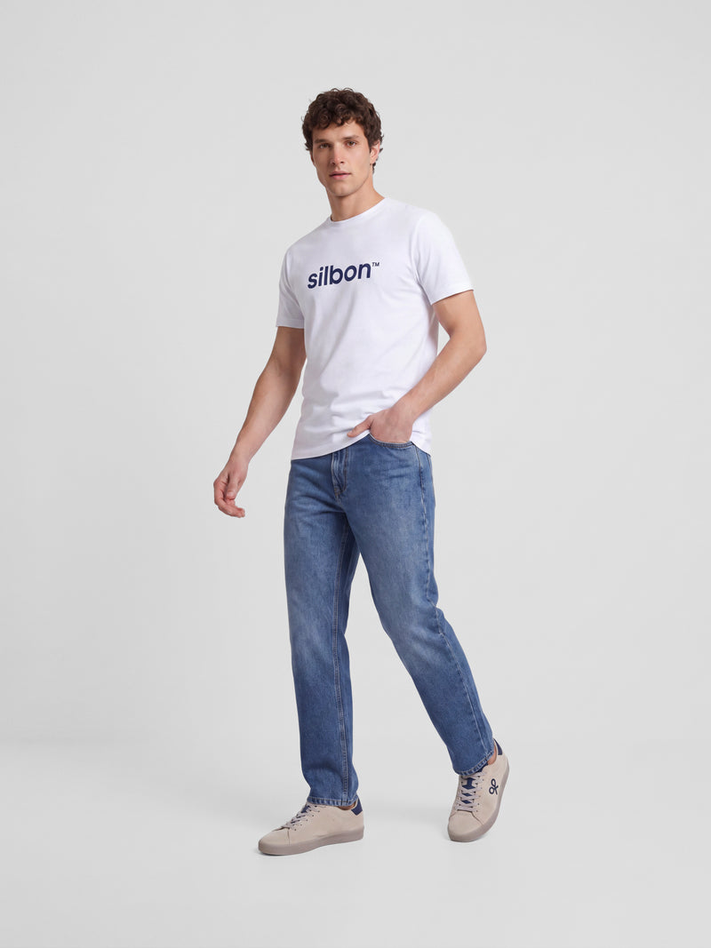White Silbon flock t-shirt